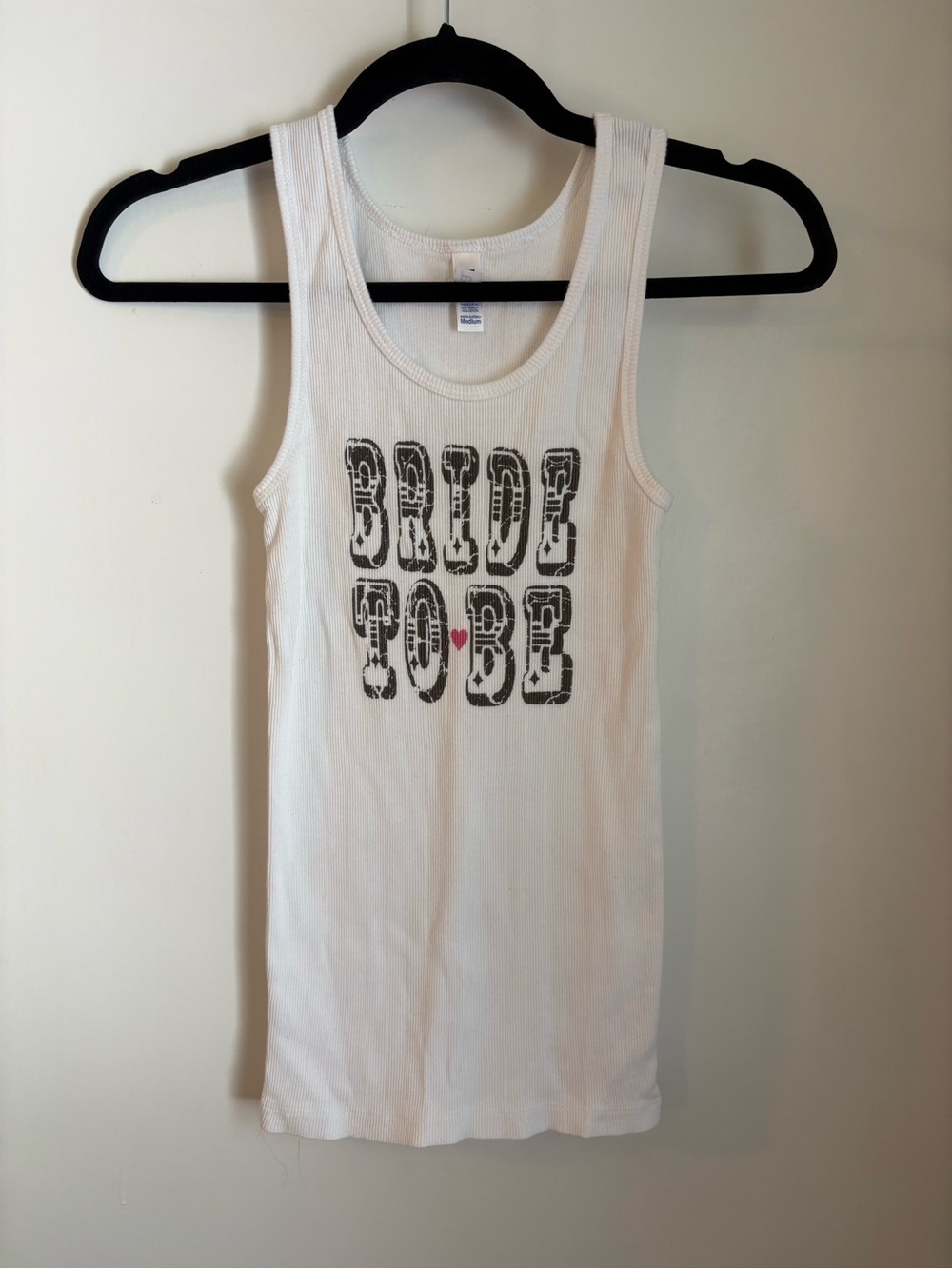 White 'Bride To Be' Ribbed Tank Top